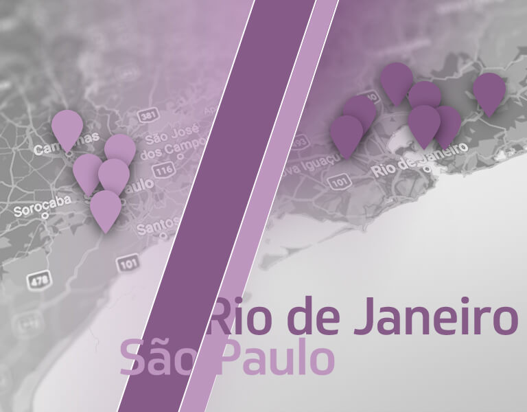 Mapa de São Paulo e Rio de Janeiro